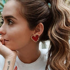 Red Heart Stud Earring