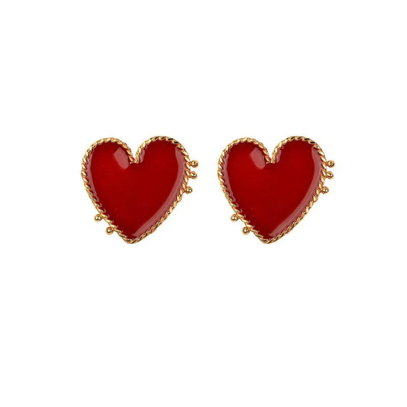 Red Heart Stud Earring