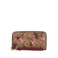 The Long Zip Around Wallet In Signature Canvas With - Cherry Print