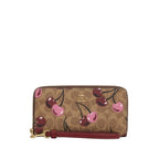 The Long Zip Around Wallet In Signature Canvas With - Cherry Print