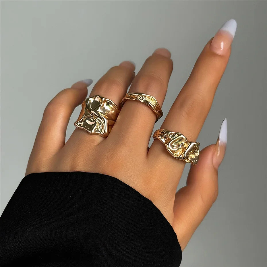Golden Trinity Rings