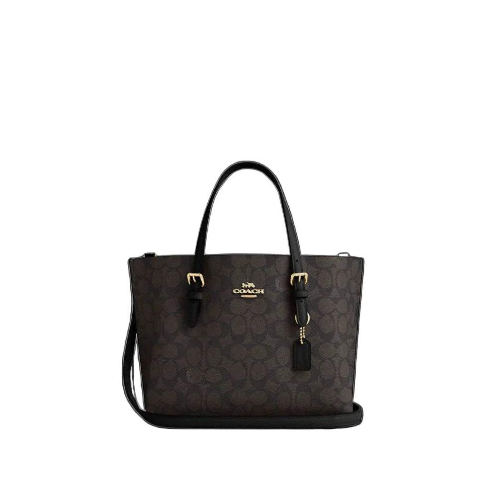 The Mollie Tote Bag 25 In Signature Canvas -  Walnut/Black