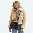 The Mollie Tote Bag 25 In Signature Canvas -  Walnut/Black