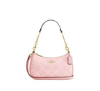 Teri Shoulder Bag In Signature Canvas - Gold/Powder Pink