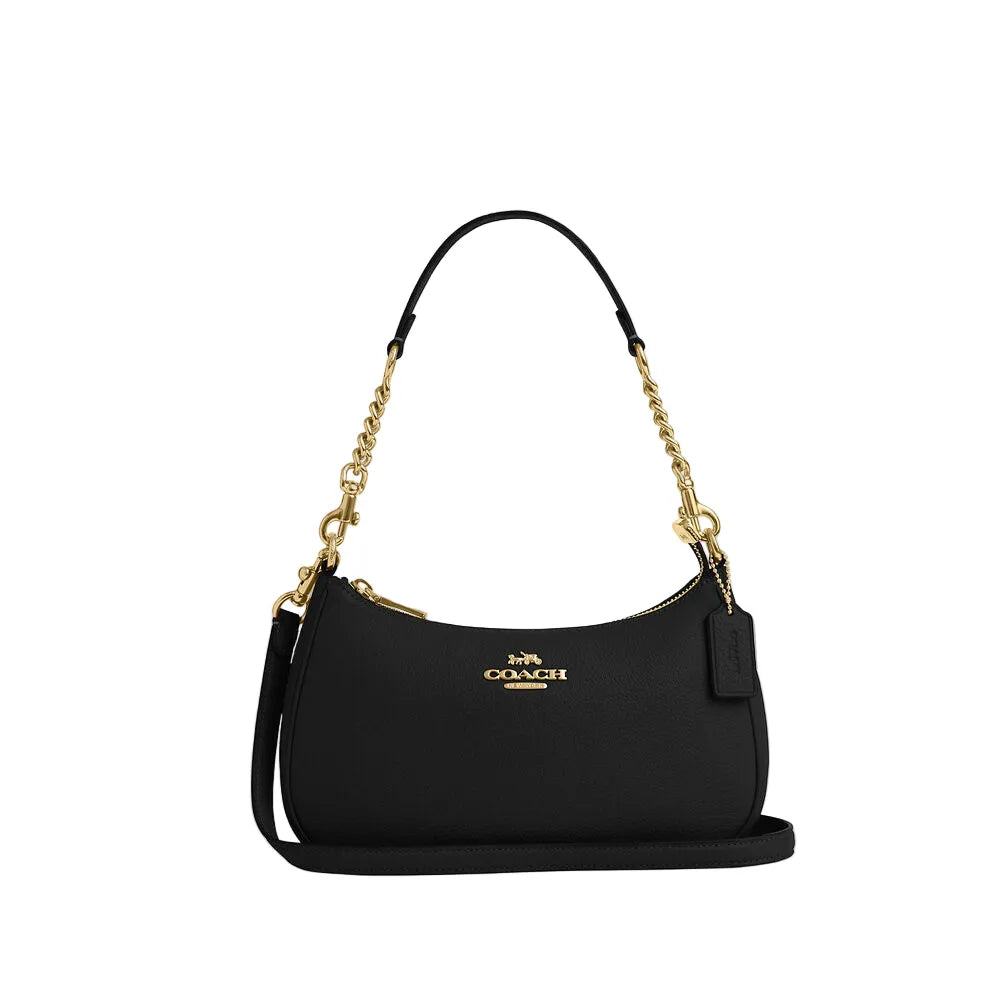 Teri Shoulder Bag In Signature Canvas- Gold/Black