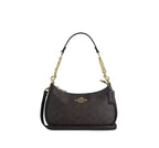 Teri Shoulder Bag In Signature Canvas  - Walnut/Black