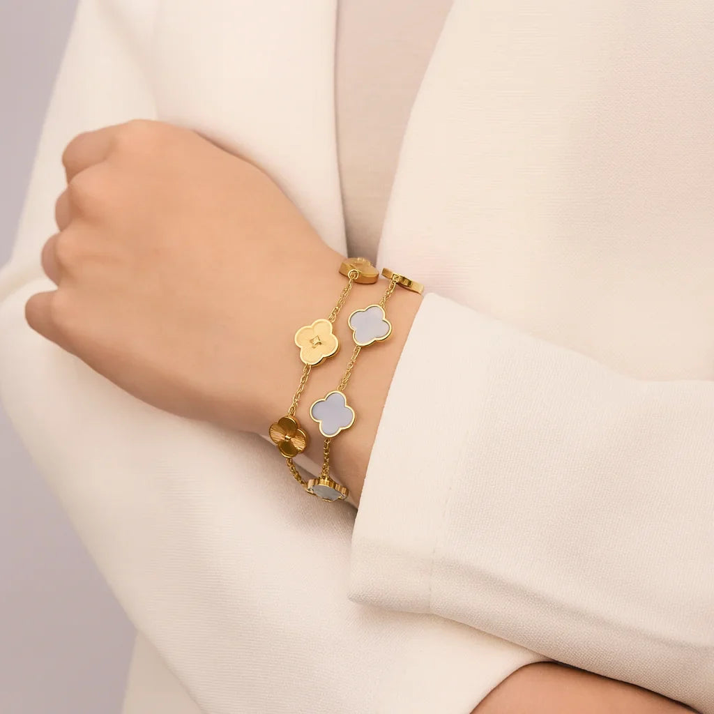 Golden Clover Leaf Bracelet