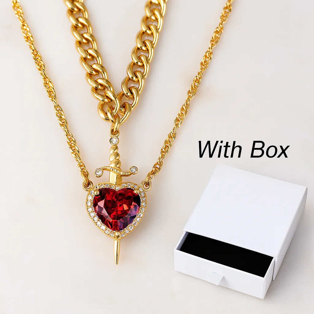 Heart and Sword Necklace